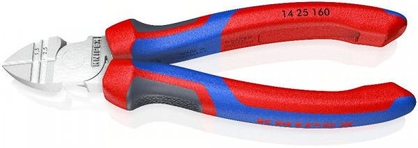 KNIPEX 14 25 160 Abisolier-Seitenschneider 160 mmverchromt mit Mehrkomponenten-Hüllen