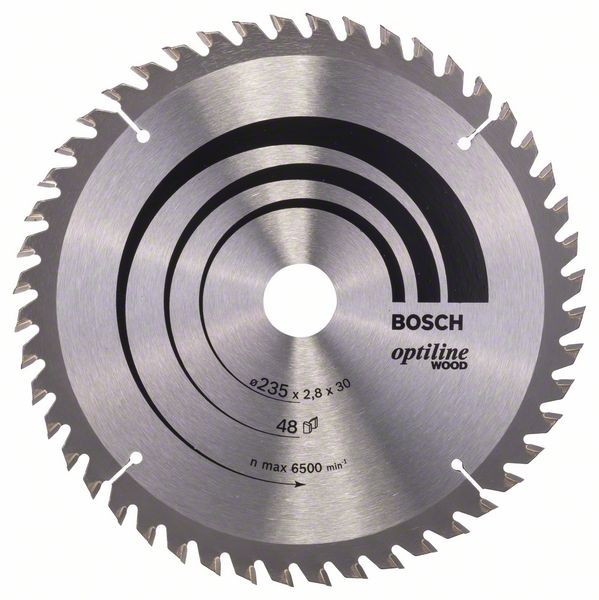 BOSCH KREISSÄGEBLATT OPTILINE WOOD FÜR HANDKREISSÄGEN, 235 X 30/25 X 2,8 MM, 48