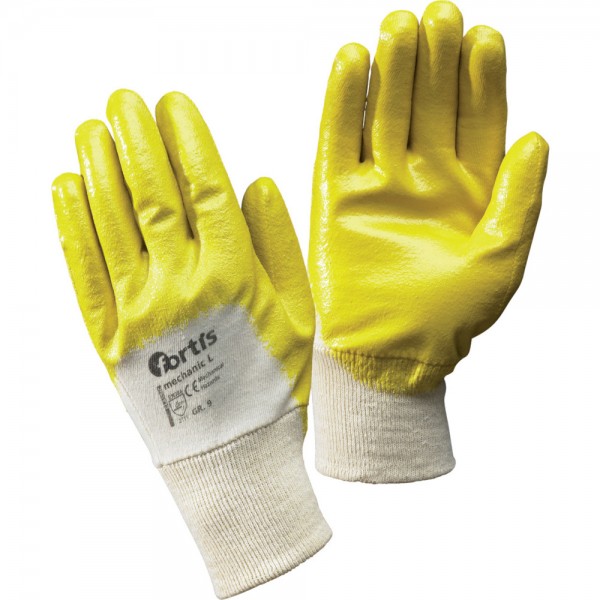 Handschuhe MechanicL, Nitril, leicht, gelb, FORTIS VPE 12