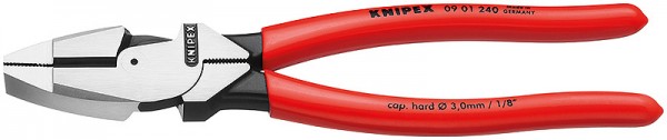 KNIPEX Kabelzange "Linemans Pliers" mit rutschhemmendem Kunststoff überzogen 240 mm 0901240