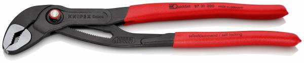 KNIPEX 87 21 300 SB Cobra® QuickSet Hightech-Wasserpumpenzange 300 mm grau atramentiert mit rutschh