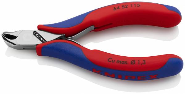KNIPEX 64 52 115 Elektronik-Vornschneider 115 mm mit Mehrkomponenten-Hüllen spiegelpoliert