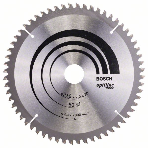 BOSCH KREISSÄGEBLATT OPTILINE WOOD FÜR KAPP- UND GEHRUNGSSÄGEN, 216 X 30 X 2,0 MM, 60