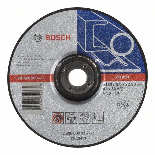 BOSCH SCHRUPPSCHEIBE GEKRÖPFT EXPERT FOR METAL A 30 T BF, 180 MM, 22,23 MM, 6 MM