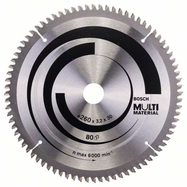 BOSCH KREISSÄGEBLATT MULTI MATERIAL, 260 X 30 X 3,2 MM, 80