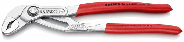 KNIPEX 87 03 250 SB Cobra® Hightech-Wasserpumpenzange 250 mm verchromt mit rutschhemmendem Kunststo