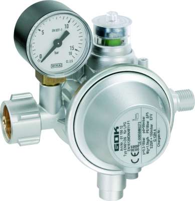 LPG-Megastore Roeder GOK Gasregler Wohnwagen 30 Mbar - Mit 10mm Gasschlauch