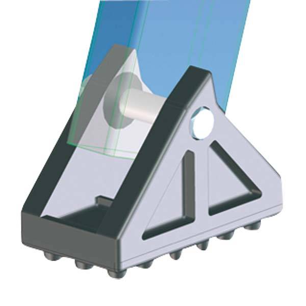 Zarges Schwenkfuß mit Gummiauflage 100 x 55 mm 40997