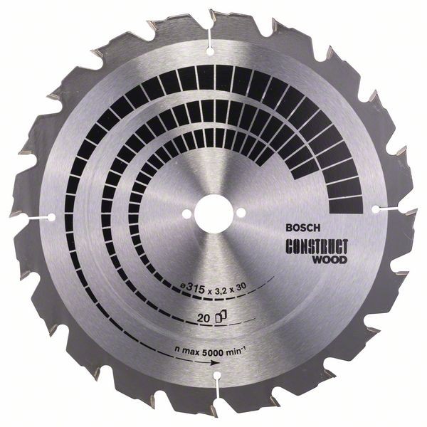 BOSCH KREISSÄGEBLATT CONSTRUCT WOOD, 315 X 30 X 3,2 MM, 20