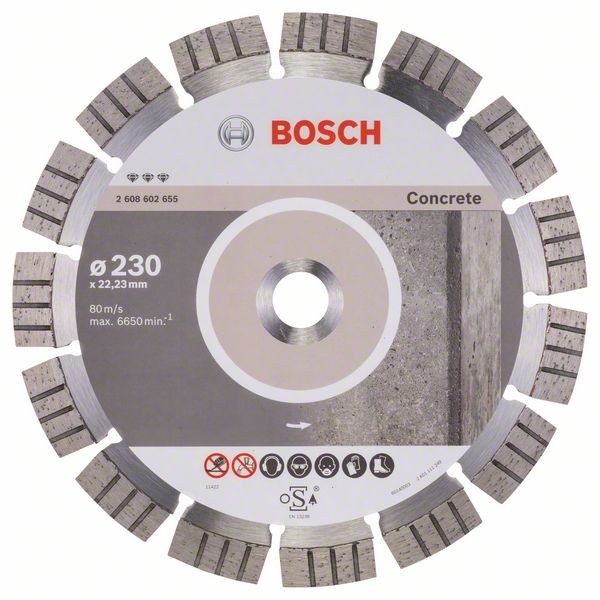 BOSCH DIAMANTTRENNSCHEIBE BEST FOR CONCRETE, 230 X 22,23 X 2,4 X 15 MM