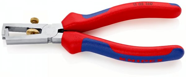 KNIPEX 11 05 160 Abisolierzange mit Öffnungsfeder, universal 160 mm verchromt