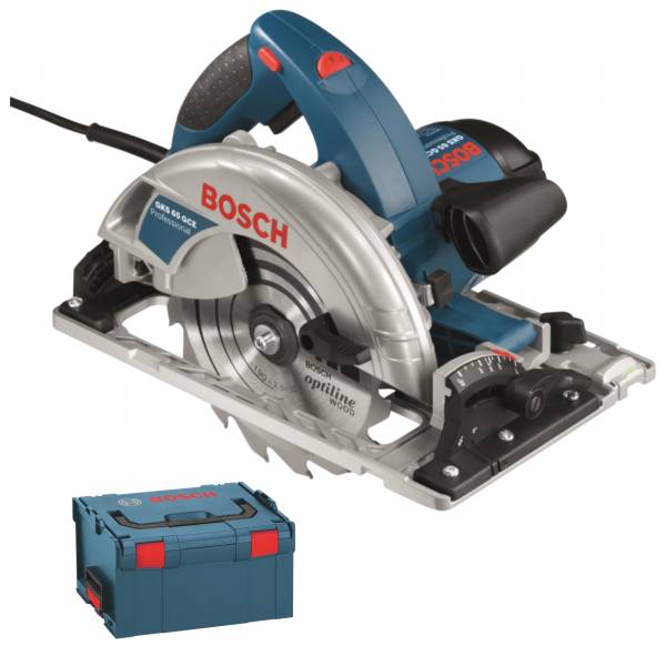 Bosch Handkreissäge GKS 65 GCE, mit L-BOXX 1800 W Netzgerät 0601668901