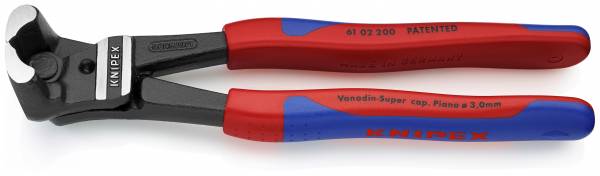 KNIPEX 61 02 200 Bolzen-Vornschneider hochübersetzt 200 mm schwarz atramentiert mit Kunststoff überz