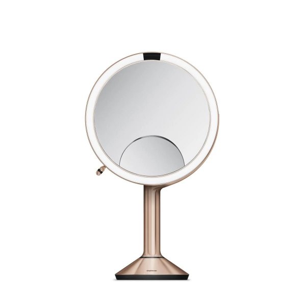 simplehuman Kosmetikspiegel Sensorspiegel TRIO ST3034Edelstahl rosegold 1-5-10-fache Vergrößerung