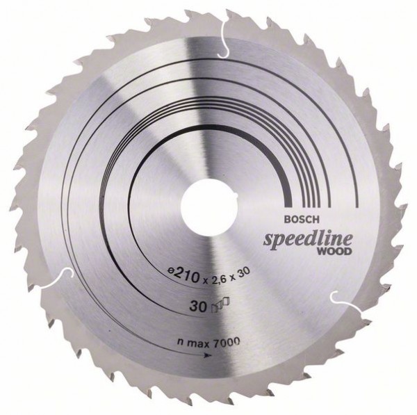 BOSCH KREISSÄGEBLATT SPEEDLINE WOOD, 210 X 30 X 2,6 MM, 30