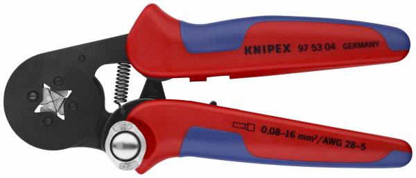 KNIPEX 97 53 04 Selbsteinstellende Crimpzange für Aderendhülsen mit Seiteneinführung 180 mm brüniert