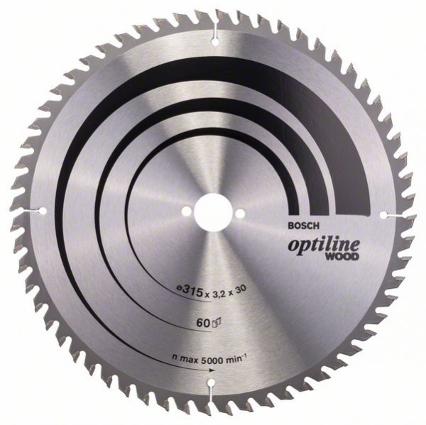 BOSCH KREISSÄGEBLATT OPTILINE WOOD FÜR TISCHKREISSÄGEN, 315 X 30 X 3,2 MM, 60
