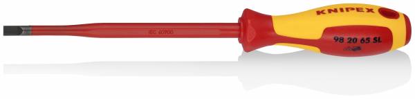 KNIPEX 98 20 55 SL Schraubendreher (Slim) für Schlitzschrauben 232 mm brüniert isolierender Mehrkomp