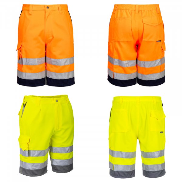PORTWEST Hi-Vis Warnschutz Shorts 65/35 Orange / gelb S - 3XL