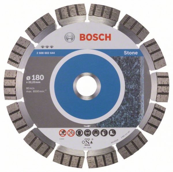 BOSCH DIAMANTTRENNSCHEIBE BEST FOR STONE, 180 X 22,23 X 2,4 X 12 MM