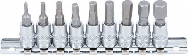 BGS Bit-Einsatz-9tlg 6,3 mm Zollgrößen 1/4" Innensechskant 2749