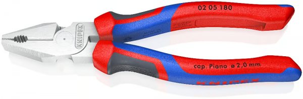 KNIPEX 02 05 180 Kraft-Kombizange verchromtten-Hüllen