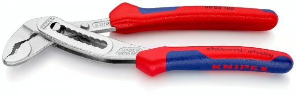 KNIPEX 88 05 180 Alligator® Wasserpumpenzange 180mm verchromt mit Mehrkomponenten-Hüllen