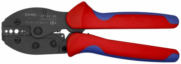 KNIPEX 97 52 50 PreciForce® Crimpzange 220 mm brüniert mit Mehrkomponenten-Hüllen