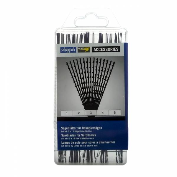 scheppach Universal-Sägeblatt-Set für Dekupiersäge 60 Sägeblätter 88000010