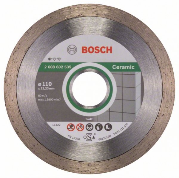 BOSCH DIAMANTTRENNSCHEIBE STANDARD FOR CERAMIC, 110 X 22,23 X 1,6 X 7,5 MM