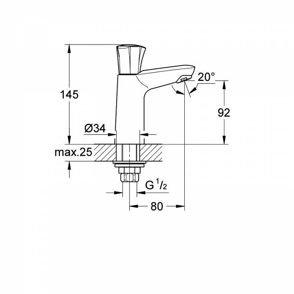 GROHE Standventil Costa 20186 DN15 chrom