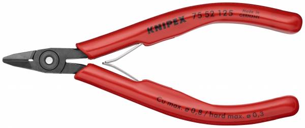 KNIPEX 75 52 125 Elektronik-Seitenschneider 125 mm brüniert mit Kunststoff-Hüllen