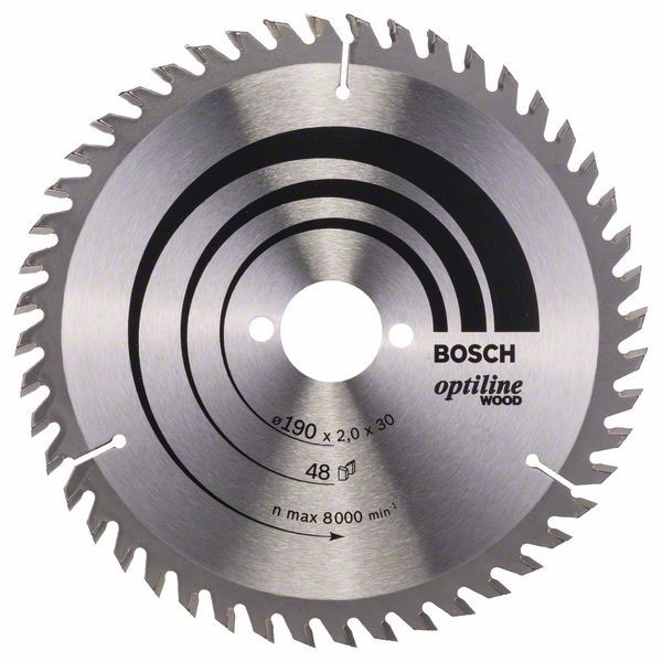 BOSCH KREISSÄGEBLATT OPTILINE WOOD FÜR HANDKREISSÄGEN, 190 X 30 X 2,0 MM, 48