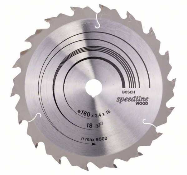 BOSCH KREISSÄGEBLATT SPEEDLINE WOOD, 160 X 16 X 2,4 MM, 18