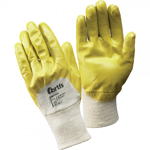 Handschuhe Mechanic, Nitril, gelb, FORTIS VPE 12
