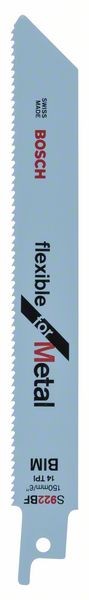BOSCH SÄBELSÄGEBLATT S 922 BF, FLEXIBLE FOR METAL, 5ER-PACK