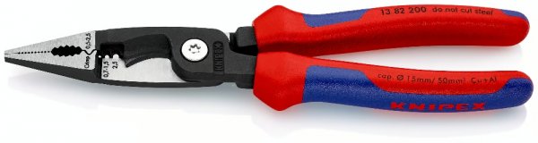 KNIPEX 13 82 200 SB Elektro-Installationszange 200mm schwarz atramentiert
