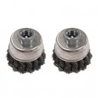 2 Topfb&uuml;rste &Oslash; 65 mm M14 gezopft Drahtb&uuml;rste Zopfb&uuml;rste Winkelschleifer B&uuml;rste MPN: 262496_2