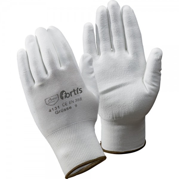 FORTIS Handschuhe Fitter PU/Nylon VPE 12 grau/weiß