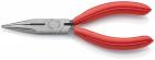 KNIPEX 25 01 140 SB Flachrundzange mit Schneide (Radiozange) 140 mm schwarz atramentiert mit Kunstst MPN: 25 01 140 SB