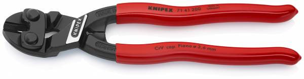 KNIPEX 71 41 200 SB CoBolt® Kompakt-Bolzenschneider 200 mm schwarz atramentiert mit Kunststoff über