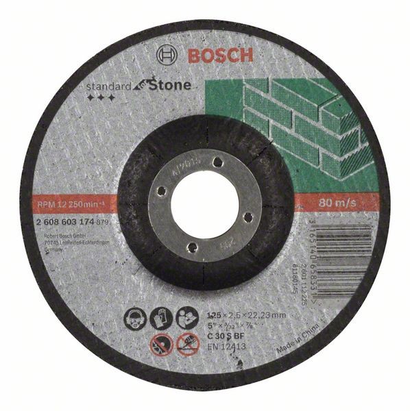 BOSCH TRENNSCHEIBE GEKRÖPFT STANDARD FOR STONE C 30 S BF, 125 MM, 22,23 MM, 2,5 MM