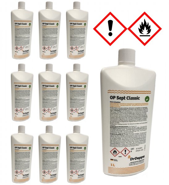 10x 1 Liter OP Sept Classic Desinfektionsmittel desinfizierend alkoholisch gebrauchsfertig