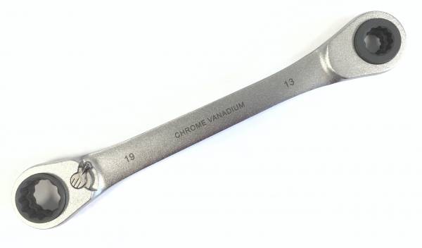 Quadro-Ratschenschlüssel 10x13/17x19 mm Ratsche Knarre Ringschlüssel 4in1 4 in 1