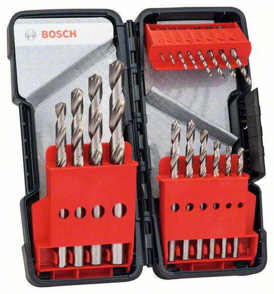 Bosch Metallbohrer-Set HSS-G, Toughbox, 18-teilig, DIN 338, 135°