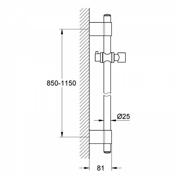 GROHE Brausestange Metall 27136 1150 mm für Rainshower/Relexa chrom