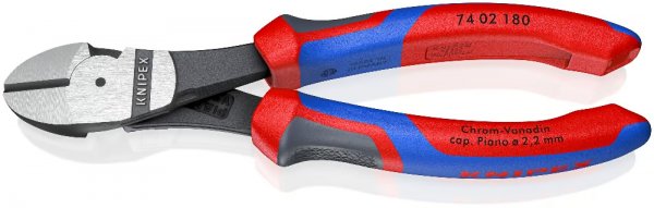 KNIPEX 74 02 180 Kraft-Seitenschneider 180 mm schwarz atramentiert