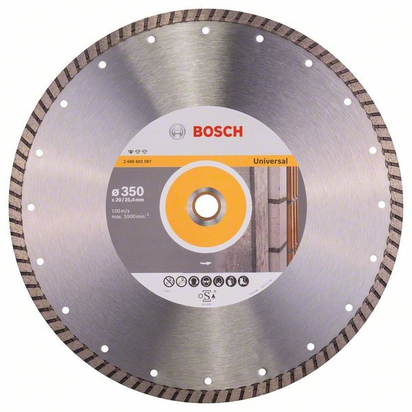 BOSCH DIAMANTTRENNSCHEIBE STANDARD FOR UNIVERSAL TURBO, 350 X 20,00/25,40 X 3 X 10