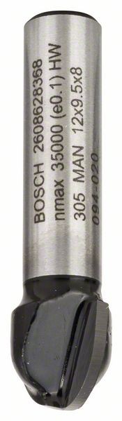 BOSCH HOHLKEHLFRÄSER, 8 MM, R1 6 MM, D 12 MM, L 9,2 MM, G 40 MM