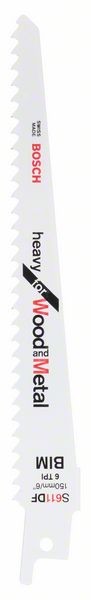 BOSCH SÄBELSÄGEBLATT S 611 DF, HEAVY FOR WOOD AND METAL, 25ER-PACK